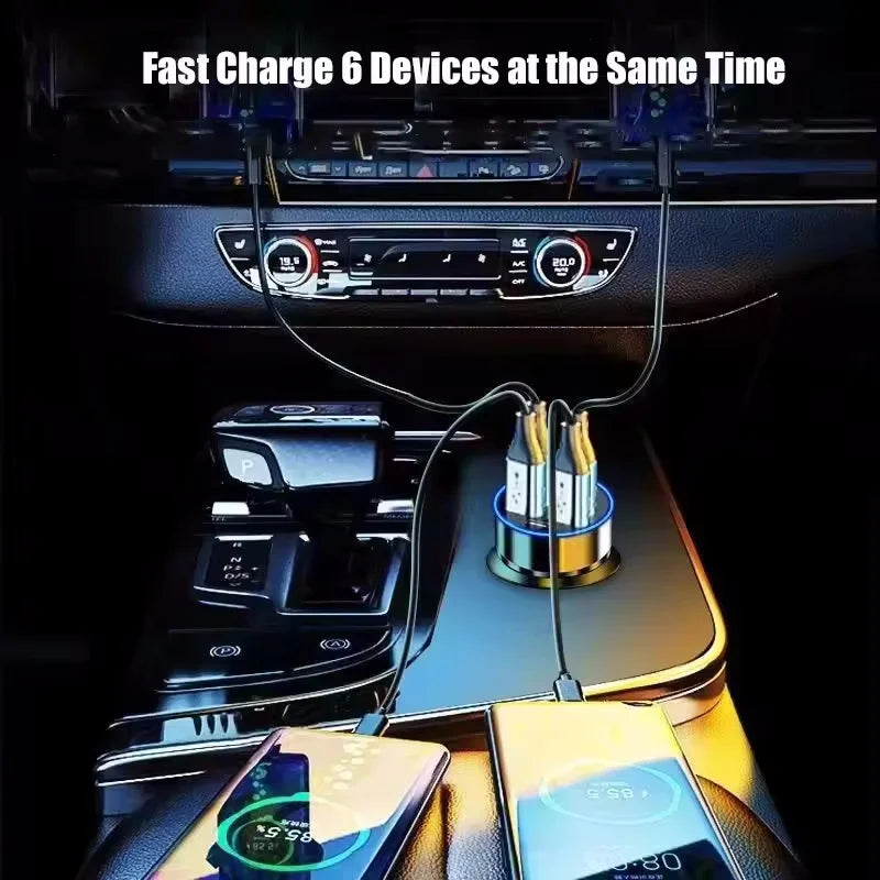 350W USB Car Charger PD QC3.0 USB C Car Phone Charger Type C Adapter for iPhone Samsung Huawei Xiaomi Quick Charge ﻿