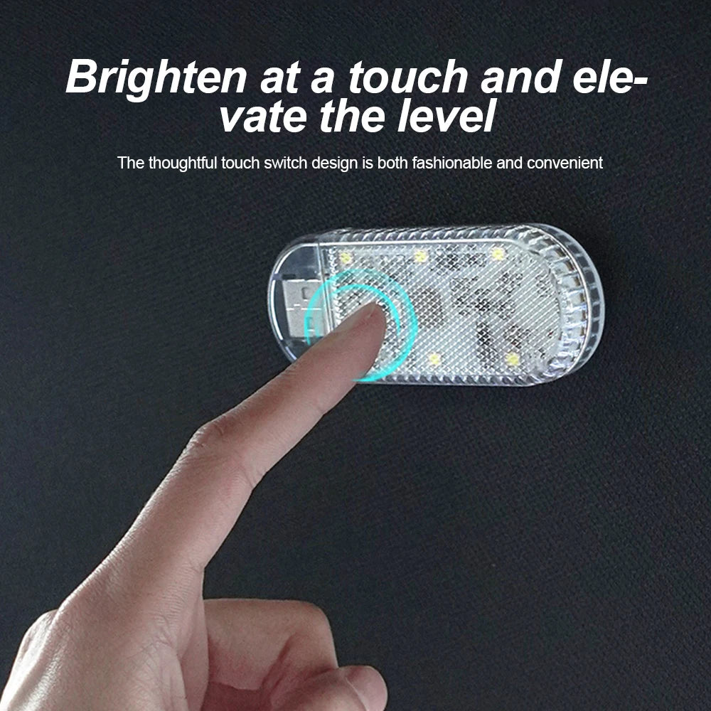 1 pc Multi Color Car Light Wireless LED Touch Light Roof Light Sensor Read Lamp Mini USB Charging Light Car Interior Accsesories