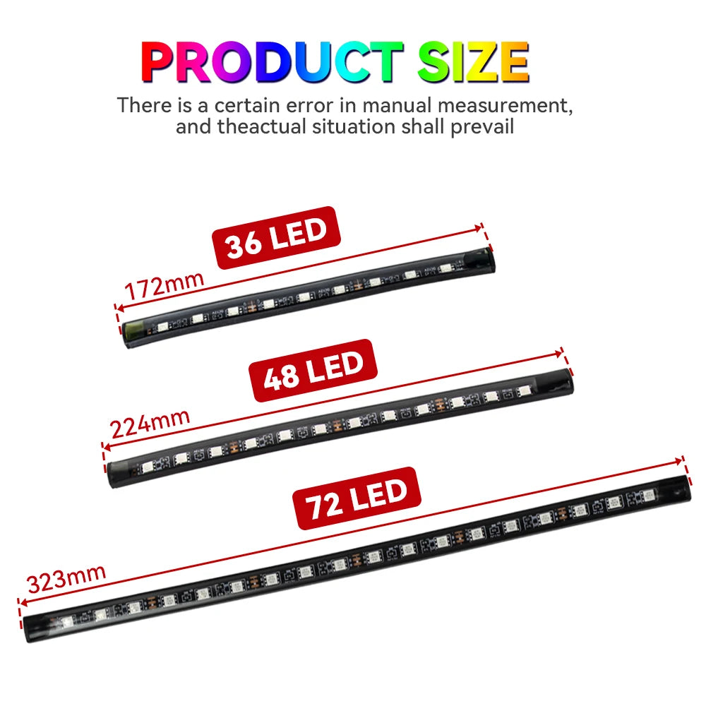 Car RGB Ambient Light LED Auto Foot Strips with USB Cigarette Automotive Interior Lights Strip Decoration Bar Control