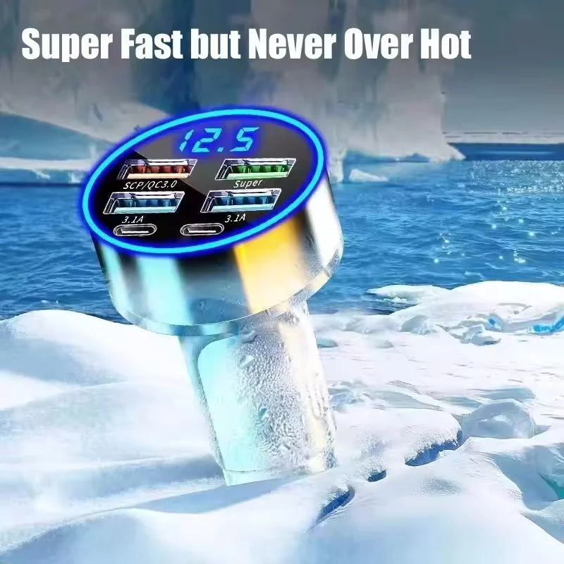 350W USB Car Charger PD QC3.0 USB C Car Phone Charger Type C Adapter for iPhone Samsung Huawei Xiaomi Quick Charge ﻿